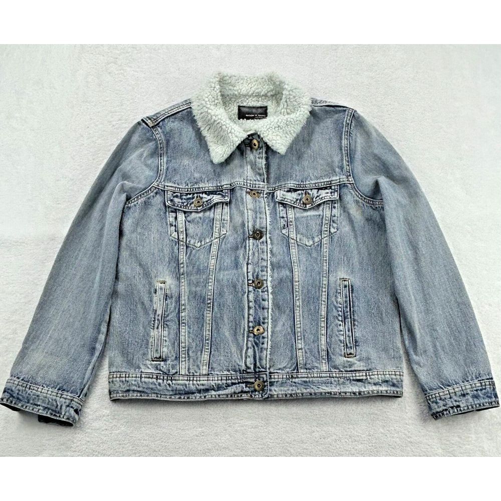 Articles of Society Women XL Blue Sherpa Collar Trucker Chore Barn Jacket NWT